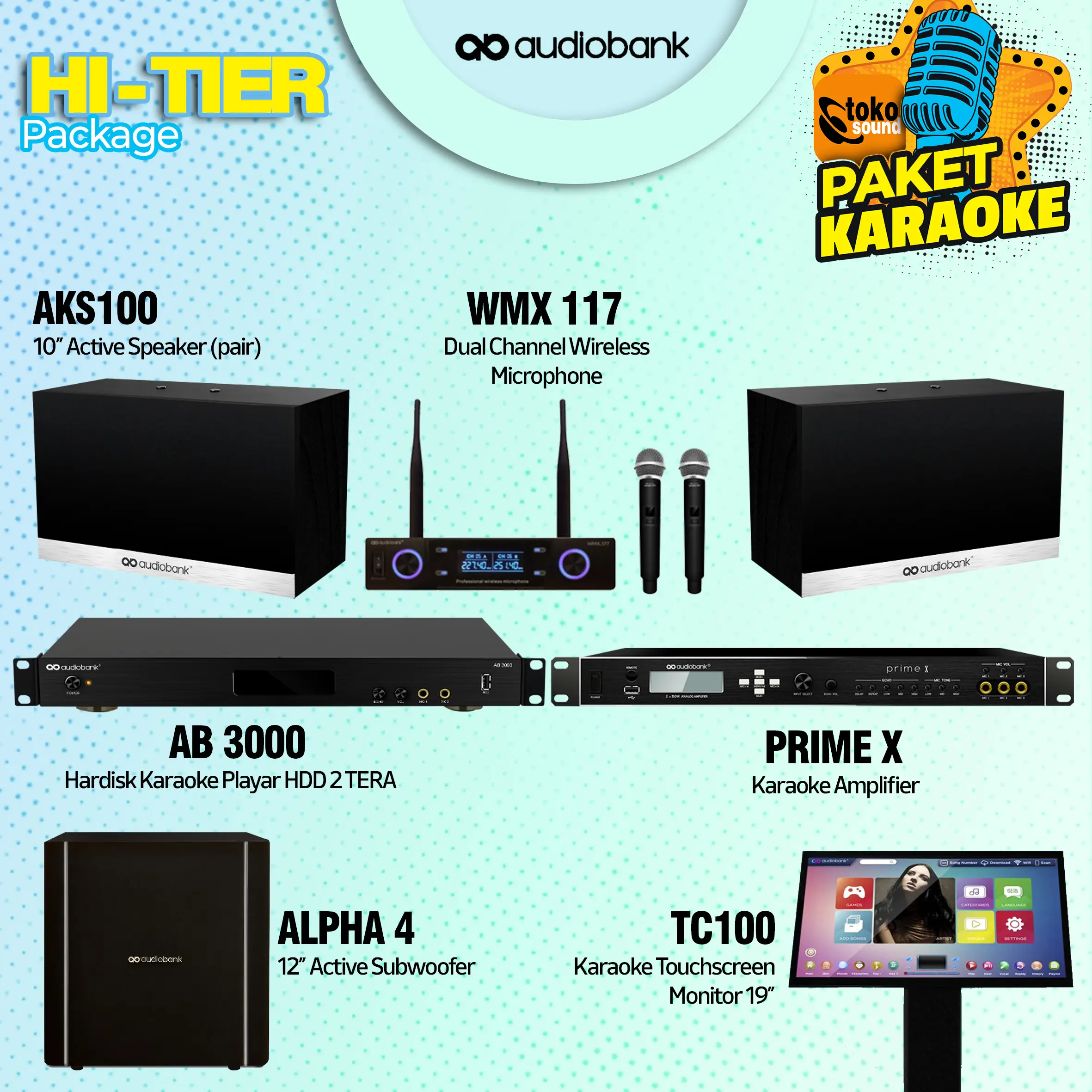 Paket Karaoke Audiobank High Tier 1 - AudioBank karaoke System