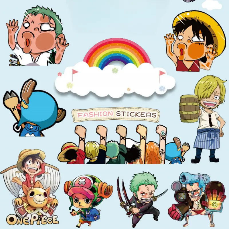 One Piece Stiker Kendaraan Listrik One Piece Stiker Baterai Mobil Stiker Helm Stiker Dekoratif Kendaraan Listrik Cutting Mobil Listrik Keren Modifikasi Kartun Tubuh Lucu Dekorasi 2