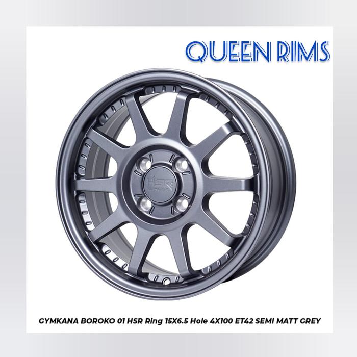 Jual hsr gymkana ring 15 lubang 4x100 warna grey untuk biro agya ayla ...