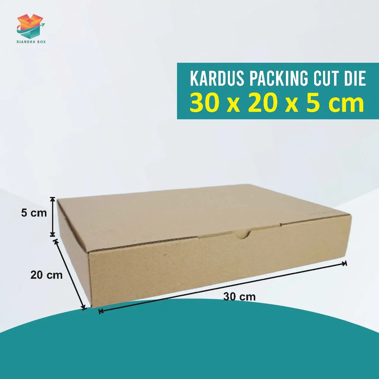 Kardus Box Packing Hampres 30 x 20 x 5 cm | Fluteseal Jumbo Box | Cut Die | Type Earlock System