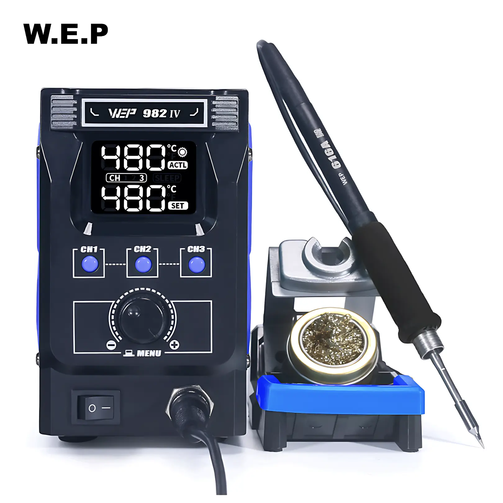 WEP 982-IV C210 Soldering Station Digital Temperature Adjustable 3 Memory Channels ESD Safe