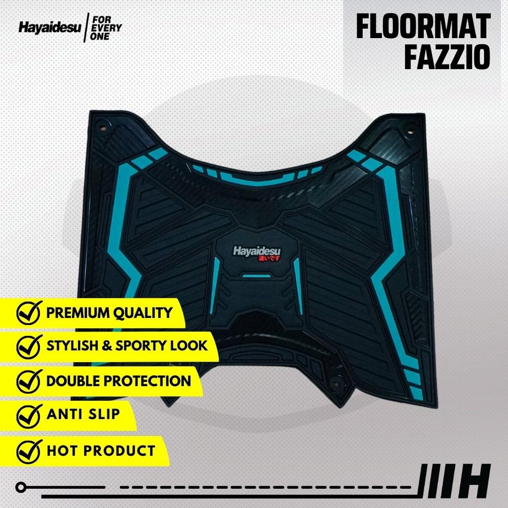 Hayaidesu Yamaha Fazzio Karpet Motor Floor Mat - Karpet Motor Anti Slip Premium - Merah