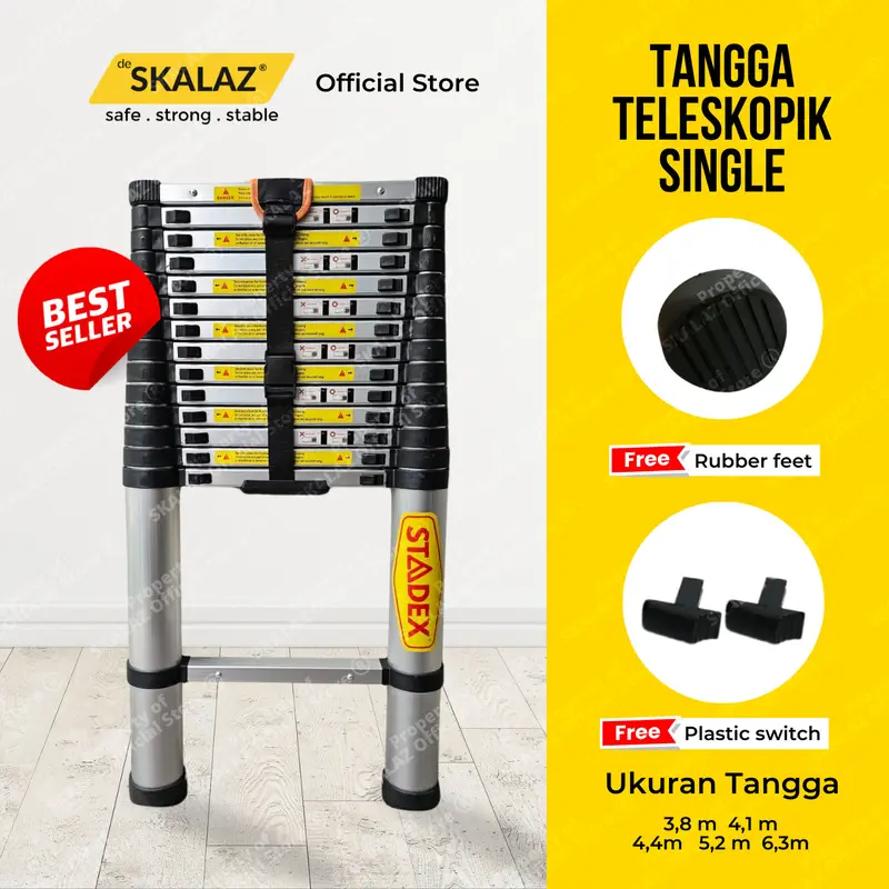 Tangga Teleskopik Single 3,8 mtr Merk STADEX by Skalaz 0