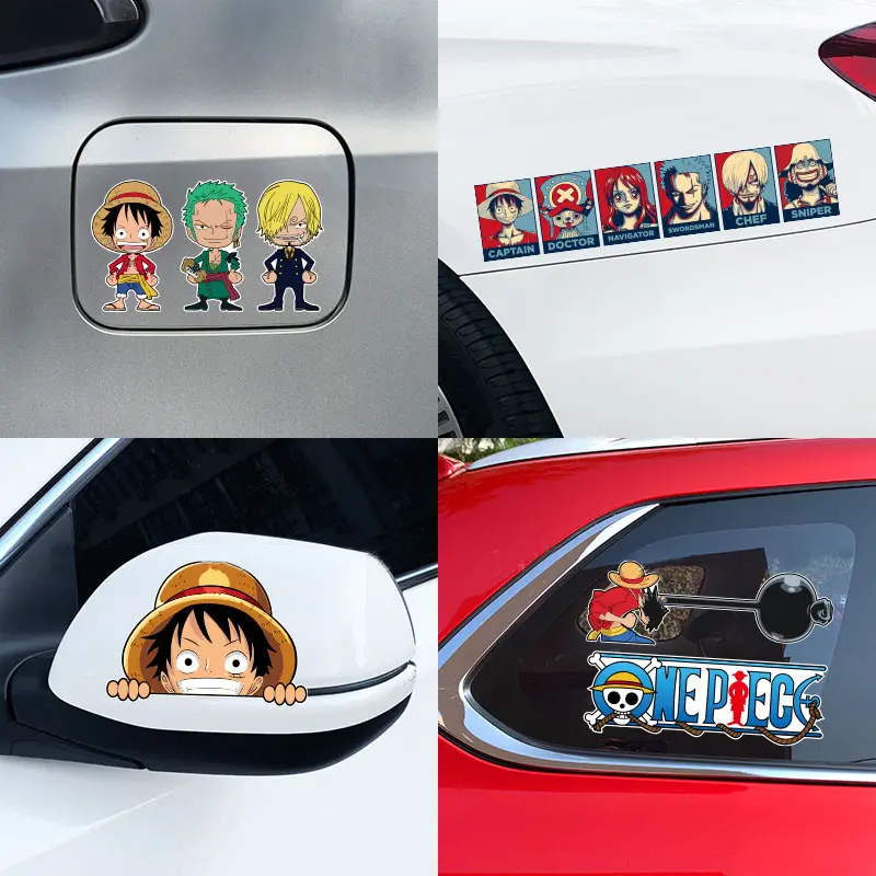 One Piece Stiker Kendaraan Listrik One Piece Stiker Baterai Mobil Stiker Helm Stiker Dekoratif Kendaraan Listrik Cutting Mobil Listrik Keren Modifikasi Kartun Tubuh Lucu Dekorasi 1