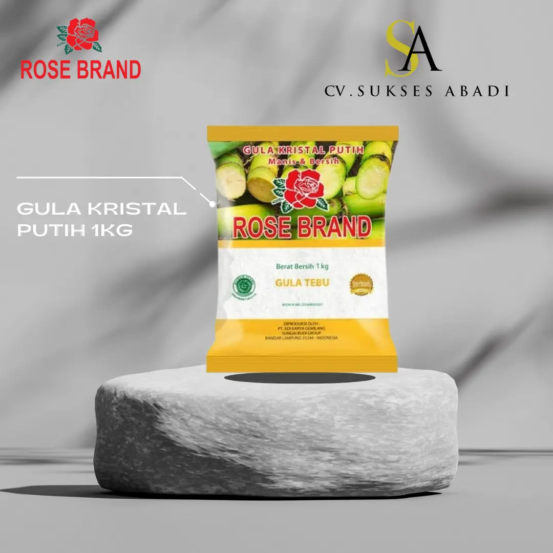 Gula Pasir 1KG Rose Brand - Gula Kristal Kuning 1 KG / Gula Tebu Kemasan RoseBrand