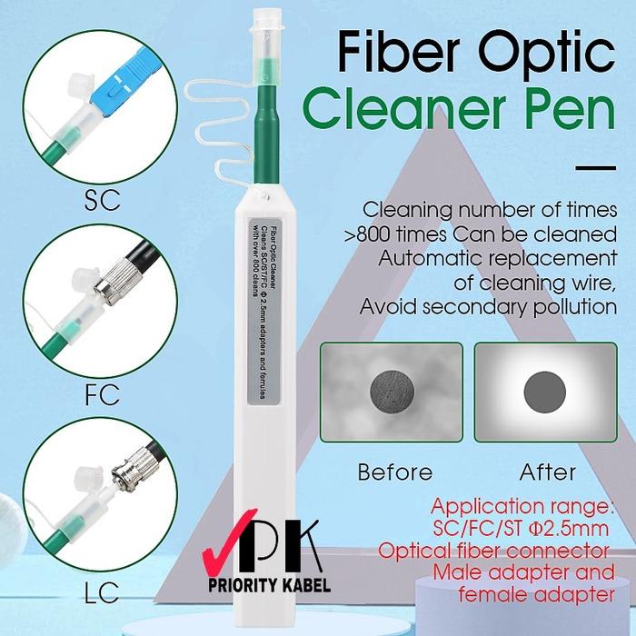 Promo ONE CLICK CLEANER SC/LC Pen Connector Fiber Optic For 1.25/2.5mm ...