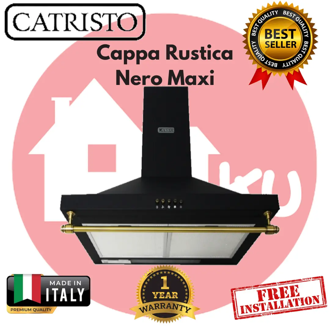 Cooker Hood Catristo Cappa Rustica Nero Maxi Chimney Hood