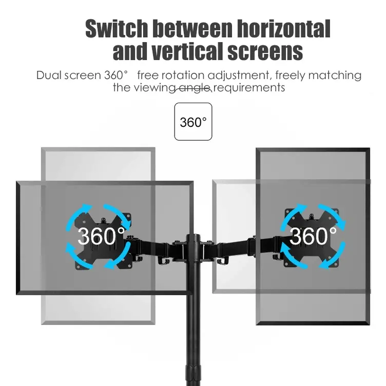 Bracket Stand Mount Kaki Dudukan TV Dual Monitor 2 15 17 22 24 27 Inch 0