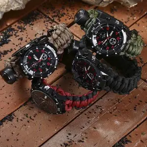 Paracord Jam Tangan 5in1 Survival Watch Gelang Kompas Outdoor Camping
