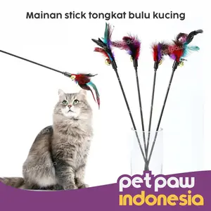 Mainan / Cat Teaser Cat Toys Stick Bulu Lonceng Kucing