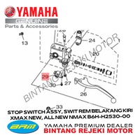 Gambar STOP SWITCH ASSY, SWIT REM BELAKANG KIRI XMAX NEW, ALL NEW NMAX B6H-H2530-00 dari Yamaha Bintang Rejeki Motor Kab. Bandung 3 Tokopedia