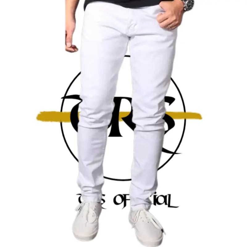 Celana Jeans Putih Pria Jumbo Ukuran 28-46 Celana Jeans Putih Slimfit 0
