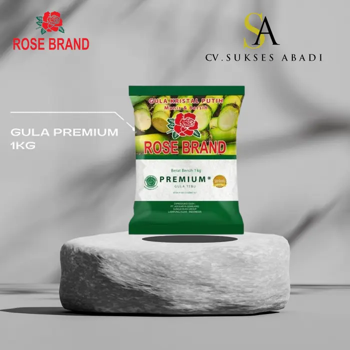 Gula Pasir 1KG Rose Brand - Gula Kristal Premium 1 KG / Gula Tebu Premium Kemasan RoseBrand Hijau