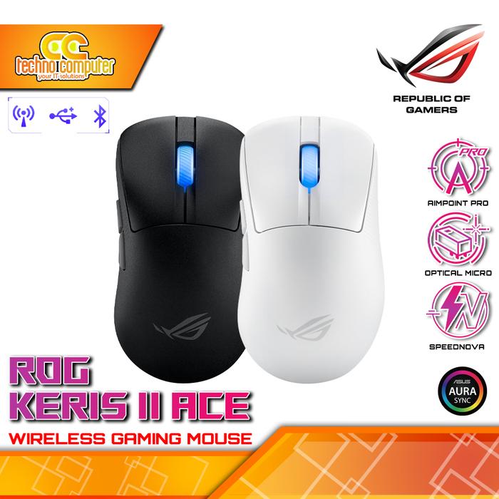 Gambar MOUSE ASUS ROG Keris II ACE Wireless - Gaming Mouse Wireless dari Techno Computer Bali Kota Denpasar Tokopedia