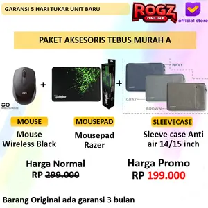 Paket aksesoris laptop & komputer mouse wireless mousepad backpack