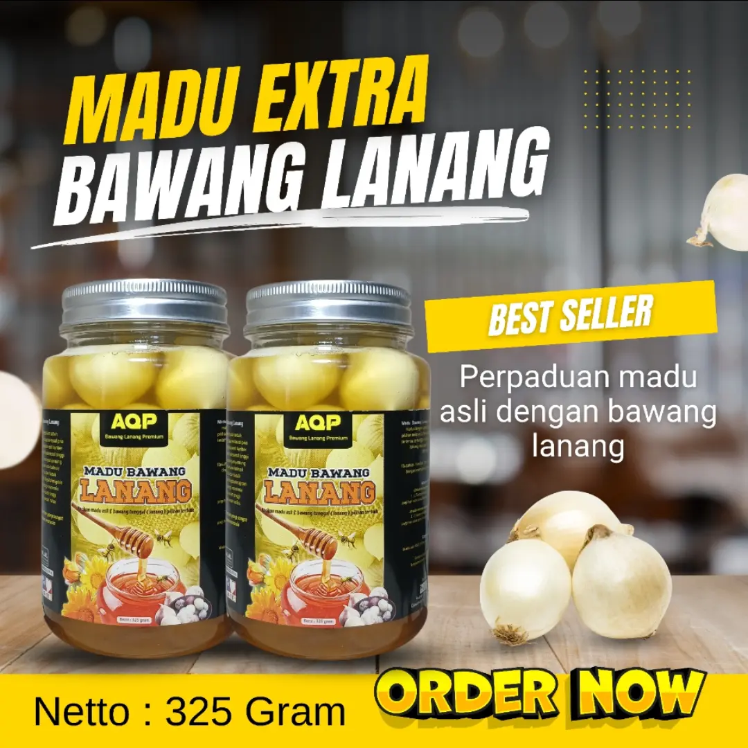 Madu Bawang Lanang Premium Jumbo 325 gr | Madu Bawang Tunggal Bawang Lanang