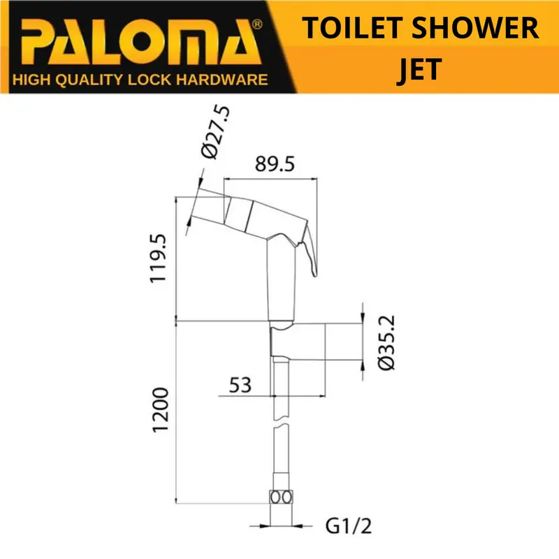 PALOMA TSP 3102 Toilet Shower Putih Jet Washer Bidet Cebok Kloset 4