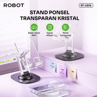 Gambar HOLDER ROBOT RT-US16 CRYSTAL UNIVERSAL TRANSPARENT STAND PHONE/TABLET/HP PUTAR 360 ORIGINAL - Putih dari btgcom Kota Denpasar 3 Tokopedia