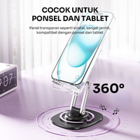 Gambar HOLDER ROBOT RT-US16 CRYSTAL UNIVERSAL TRANSPARENT STAND PHONE/TABLET/HP PUTAR 360 ORIGINAL - Putih dari btgcom Kota Denpasar 5 Tokopedia