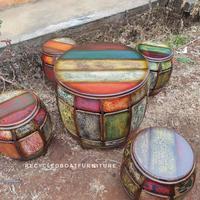 Gambar Set Meja Makan Jati Kursi Tiongkok Vintage Kendang dari Recycled Boat Furniture Kab. Jepara 3 Tokopedia