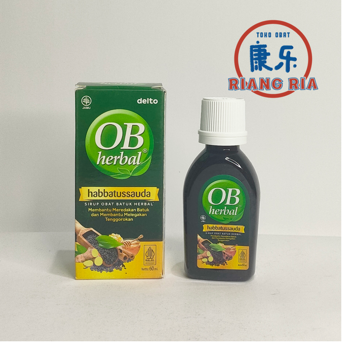 Gambar OB Herbal Habbatussauda 60 ml -Meredakan Batuk & Melegakan Tenggorokan dari TO Riang Ria Kota Administrasi Jakarta Utara Tokopedia