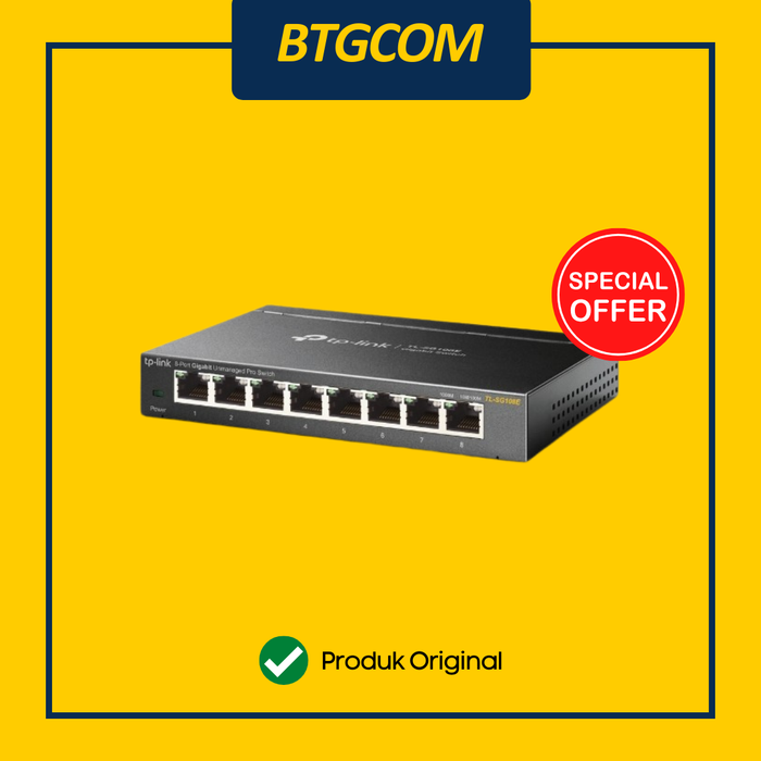 Gambar TP-LINK TL-SG108E 8 PORT 1000MBPS GIGABIT EASY SMART SWITCH HUB TPLINK METAL CASING CASE dari btgcom Kota Denpasar Tokopedia