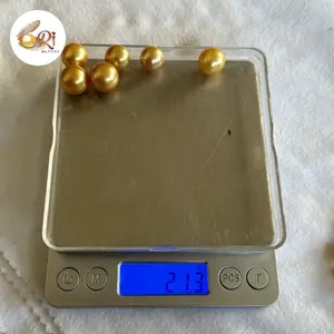 Butiran Mutiara laut deep gold grade A 6 biji