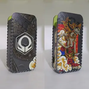 leather sleeve case hex - print wayang - ready stock