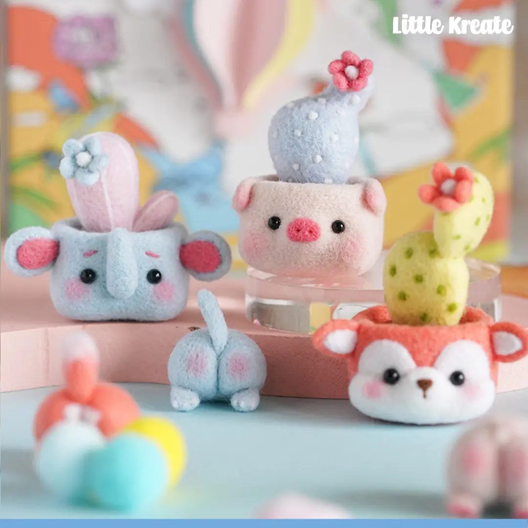 Needle Felt Doll #07 - Little Kreate DIY Needle Felting Set - Wool Felt Handmade Craft Kit - Paket Felt Boneka Jarum Tusuk