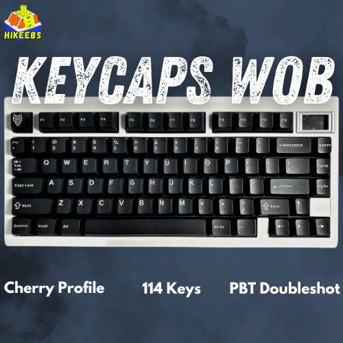 Wob Lock Jual Keycaps WOB (White on Black) Lite PBT Double Shot Cherry Profile ...