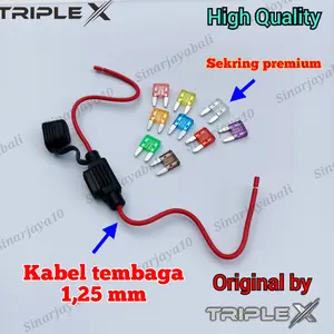 holder fuse waterproof rumah tempat sekring tancap kecil mini anti air kabel tembaga 1,25 mm skring sikring sekering tusuk dx motor mobil
