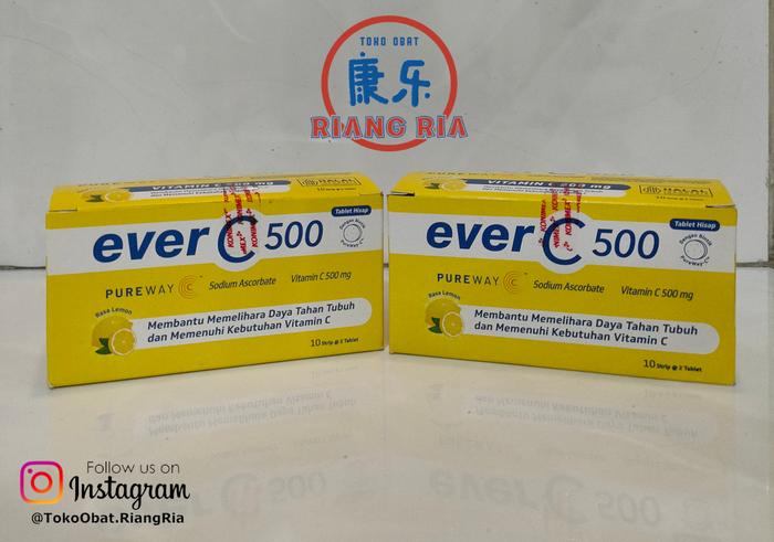 Gambar EVER C 500 MG RASA LEMON BOX 20 TABLET dari TO Riang Ria Kota Administrasi Jakarta Utara Tokopedia