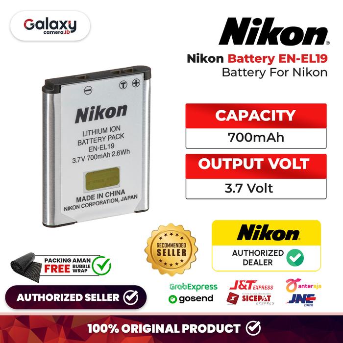 Gambar Battery Nikon EN-EL19 700mAh Original Resmi dari Galaxy Camera Kota Tangerang Tokopedia