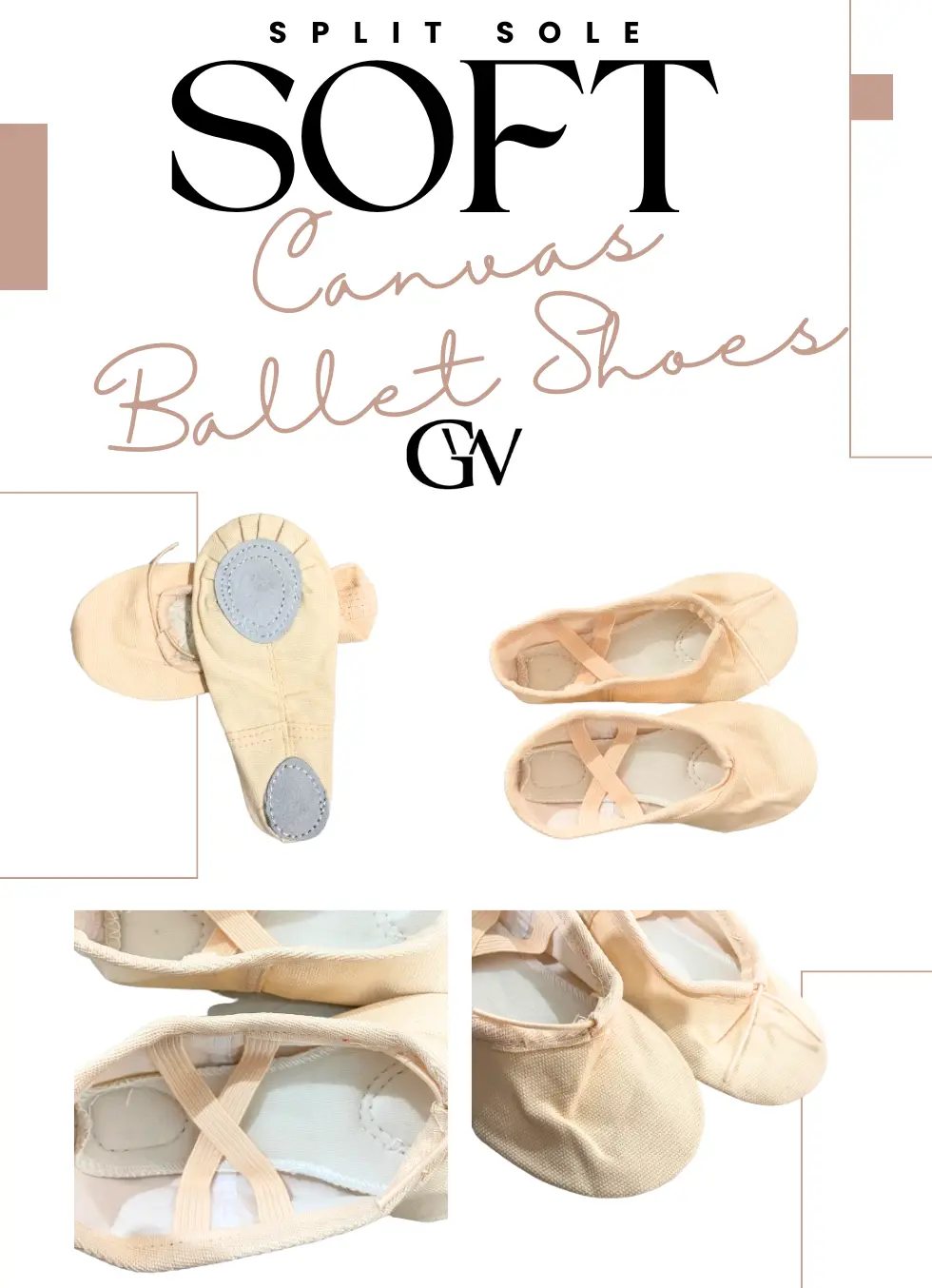 Ballet Dance Split Sole Soft Canvas Ballet Shoes Dewasa/Anak-Anak