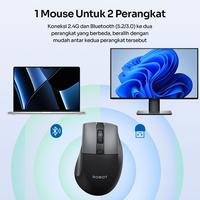 Gambar MOUSE ROBOT M355 MULTI DEVICE DUAL MODE BLUETOOTH+2.4G WIRELESS SILENT CLICK 1600DPI BLACK/GREY/PINK - Hitam dari btgcom Kota Denpasar 5 Tokopedia