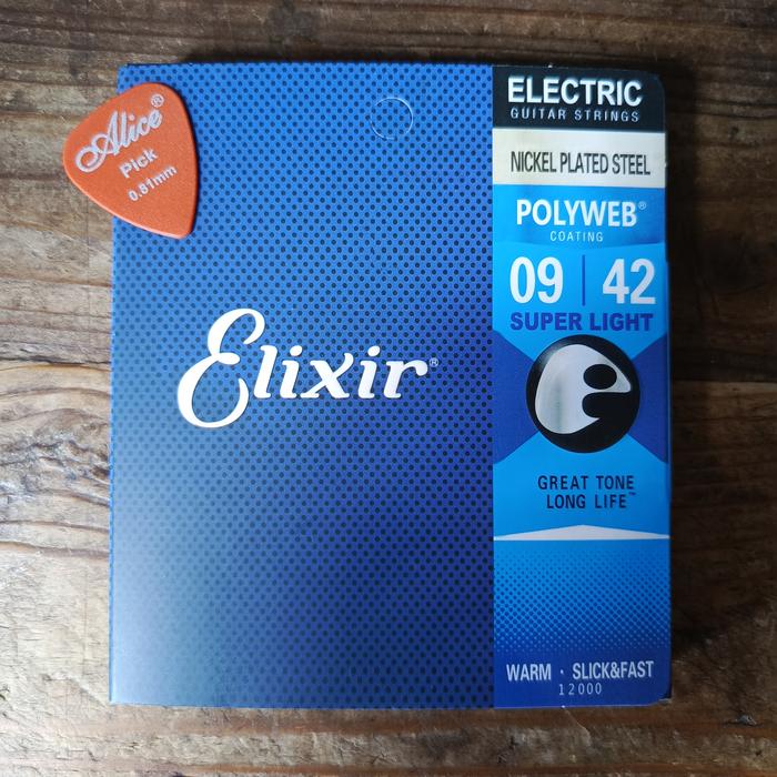 Gambar Senar Gitar Elixir Electric 09/42 Polyweb Nickel Plated Steel - Free Pick dari debalisale Kota Denpasar Tokopedia