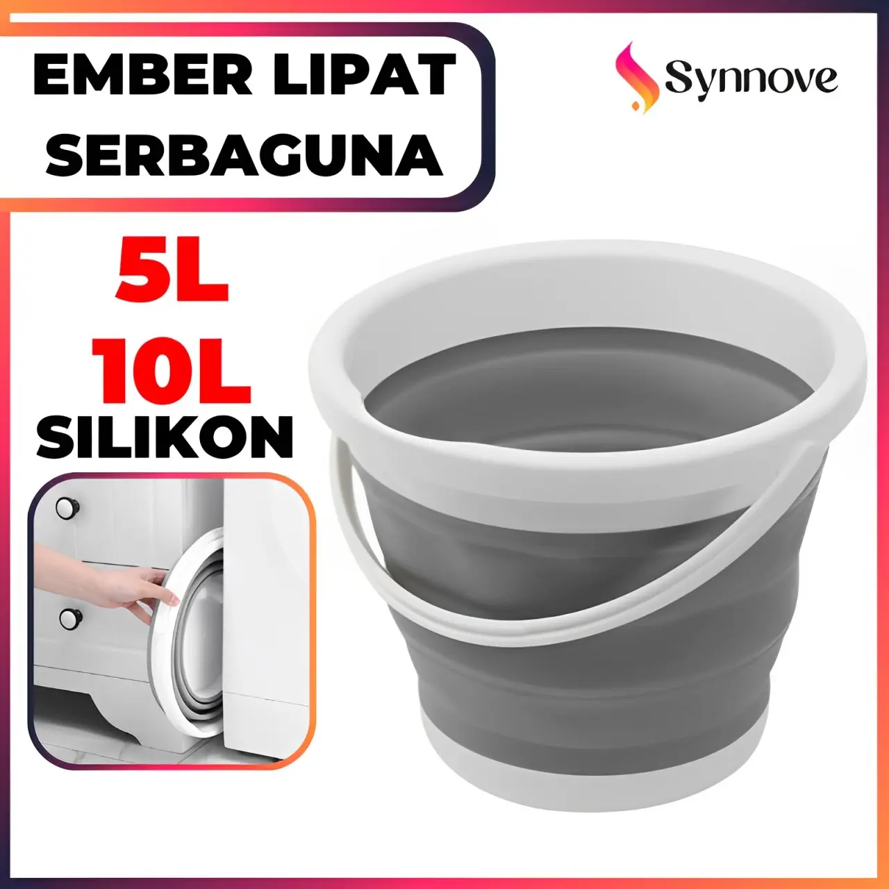 Ember Lipat Portable 10 Liter Silikon Baskom Lipat Serbaguna Ember Lipat Mancing Travel