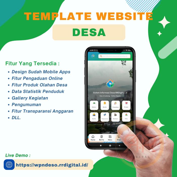 Gambar TEMPLATE WEBSITE DESA DESIGN MODERN DENGAN WORDPRESS dari RRDigital-id Kota Depok Tokopedia