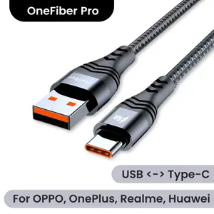 Kabel USB to Type-C 6A untuk Oppo VOOC SuperVOOC / OnePlus Dash Charge Warp Charge / Realme Dart Charge Super Dart Charge / Huawei Fast Charge FCP Super Charge SCP