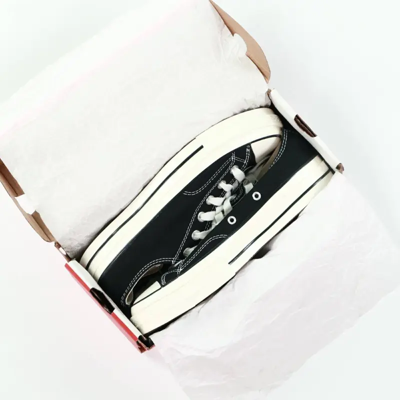 SEPATU SNEAKER BIG SALE ALL STAR CHUCK TAYLOR 70s OX LOW ORIGINAL BNIB FULL TAG BARCODE BAHAN TEXTILE CANVAS Casual Shoes Hitam Wanita 8