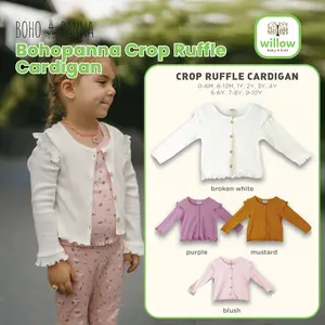 Kardigan Anak - Bohopanna Crop Ruffle Cardigan New Series