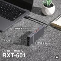 Gambar Rexus RXT601 Converter Type C 6 in 1 TypeC Hub to HDMI RJ45 USB3.2 PD dari Click & Go Tokopedia Kota Bandung 1 Tokopedia