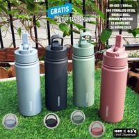 Gambar Botol Thermos OR-803 Tumbler Silky Touch With Straw 500ML Vacuum Flask Hot & Cold Silicone - Merah Muda dari Ollahomeliving Kota Bogor 3 Tokopedia