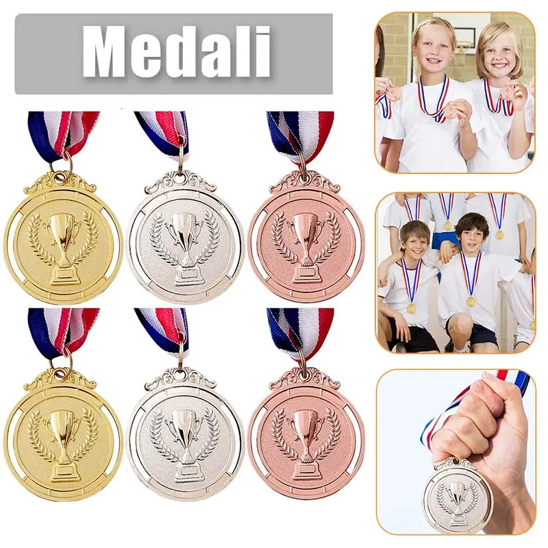 Medali Logam 3pcs Medali Finisher Medali Penamatan Custom Medali Logam  Warna Emas Perak Perunggu