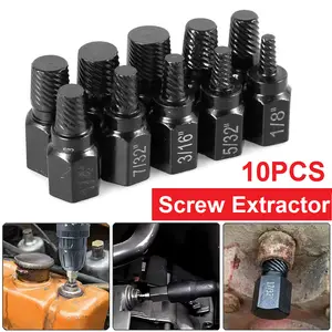10pcs Screw Extractor Set Pembuka Baut Dol Hexagon Alat Pembuka Baut Rusak Patah Multifungsi Pembuka Baut Dol