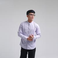 Gambar iNeat Kemeja Pria Linen Lengan Panjang Kerah Shanghai Collarless Ungu Lavender - Kemeja Kantor Basic Slimfit Casual Semi Formal Koko Muslim - S dari iNeat Kota Administrasi Jakarta Timur 3 Tokopedia