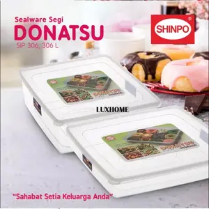 SEALWARE KOTAK DONATSU 306 SHINPO SIP306 / TEMPAT DONAT PERSEGI 6L 37X30X7 / TOPLES KOTAK TUTUP BENING