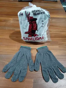 SARUNG TANGAN BENANG 3 ABU SAMURAI~Sarung Tangan Cotton List Hijau isi 12 PASANG