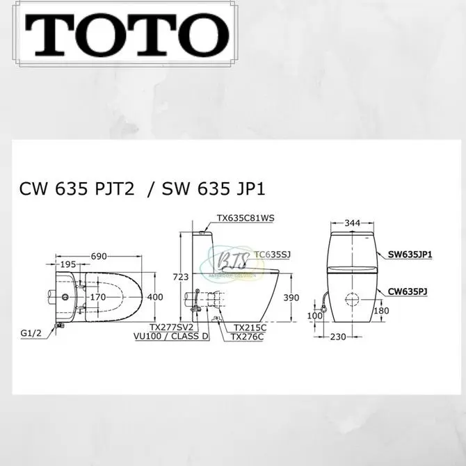 Kloset/Closet TOTO CW635PJ1/SW635JP1/CW 635 PJ/CW635J/CW 635 J/CW635 J TERPERCAYA 0