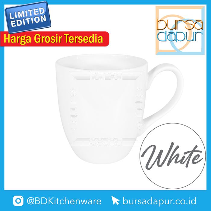 Gambar Limited Edition Porcelain White Mug Large 430 ml / Mug Porselen Besar 430 ml dari Bursa Dapur Mall Kota Administrasi Jakarta Barat Tokopedia